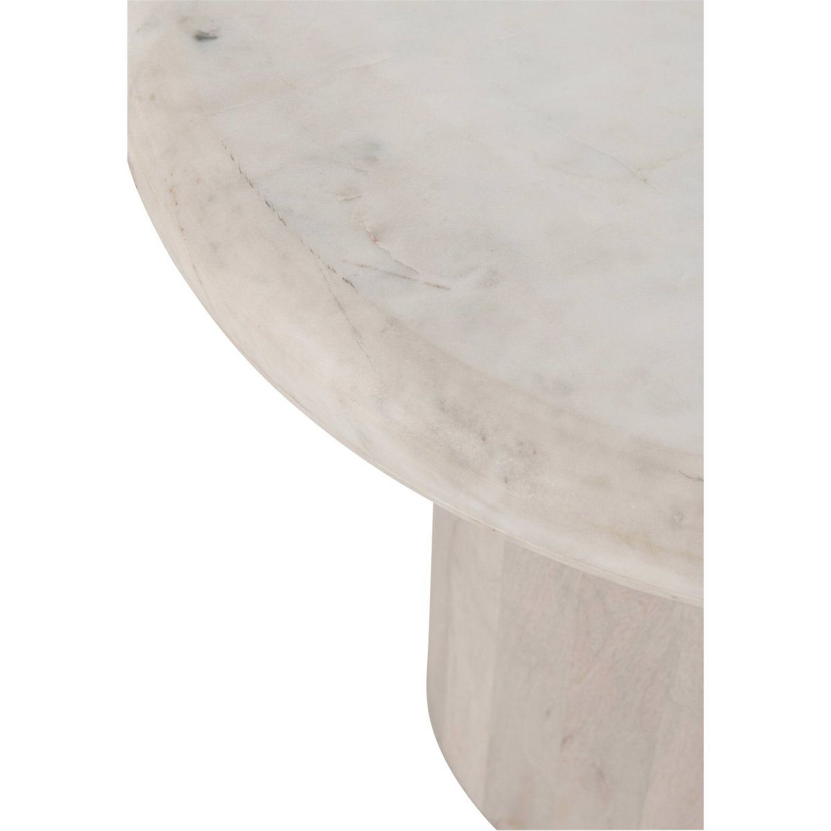Table d'appoint ronde en marbre blanc cassé, RECOLLECTION