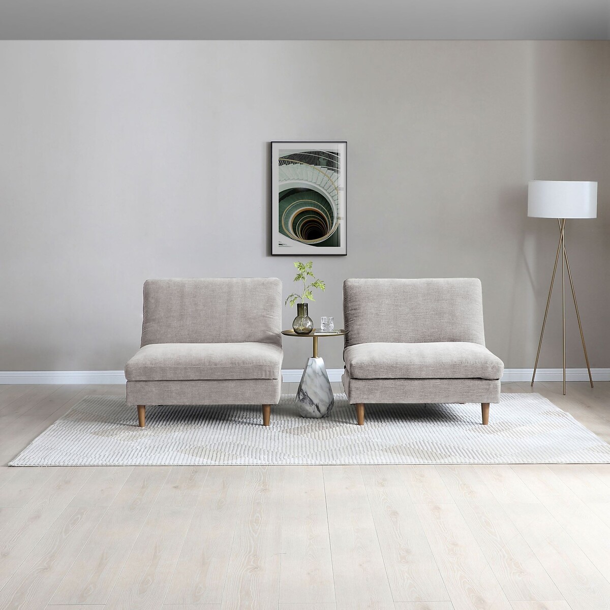 Sawyer Chenille Modular Click Clack Chair Unit natural, SO'HOME