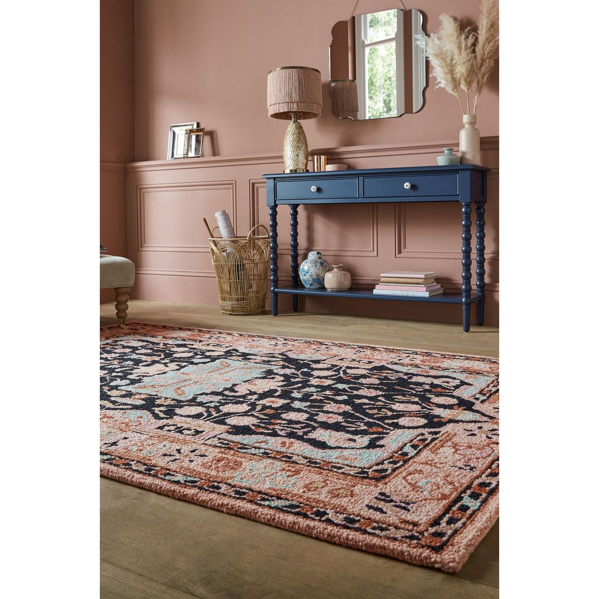 Tapis en laine traditionnel BLOSSOM rose, FLAIR RUGS