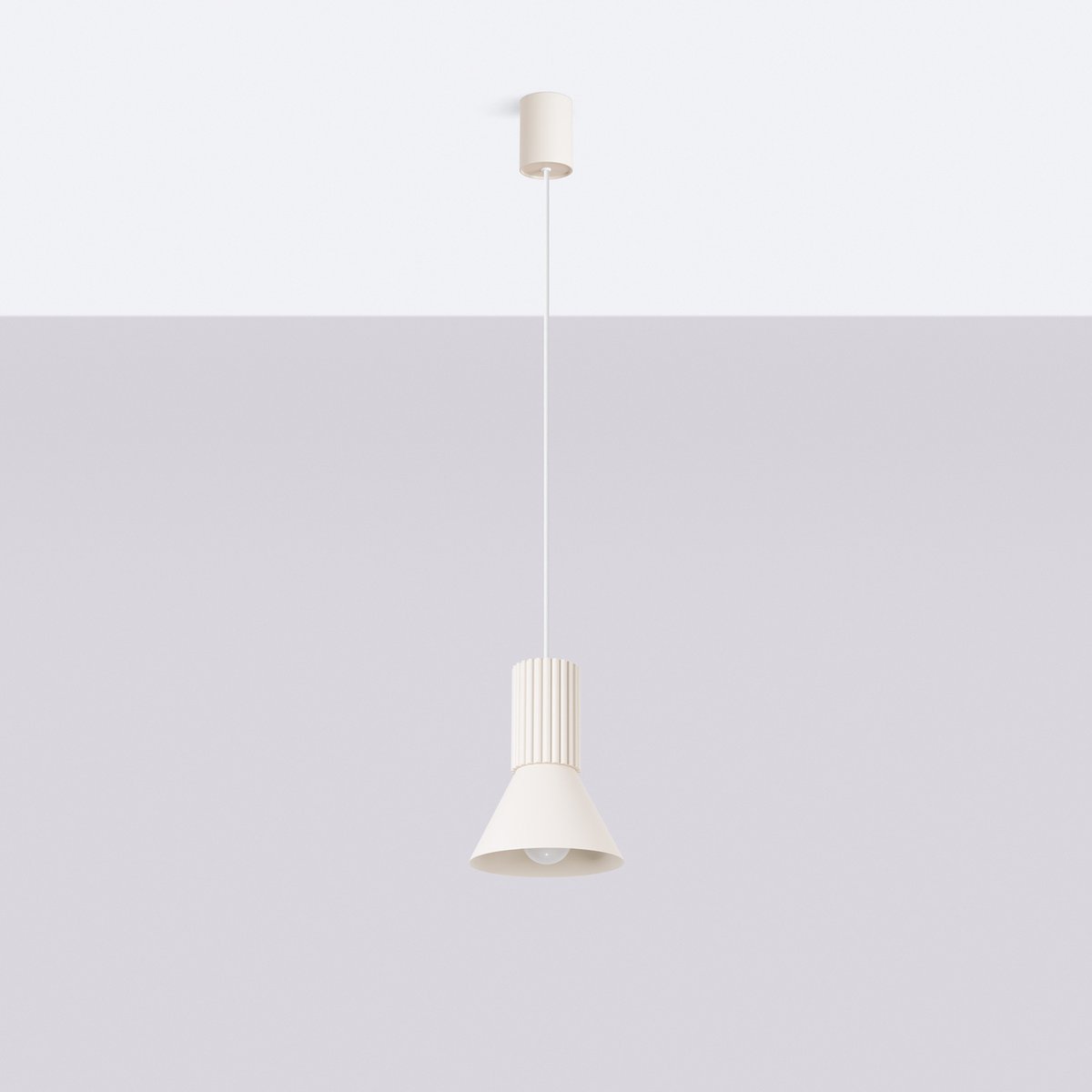 Suspension Acier Beige E14 1 Estria beige, EDEN