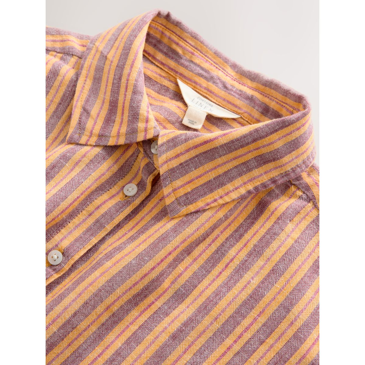 Chemise à manches courtes nouer rayures orange/bordeaux, NEXT