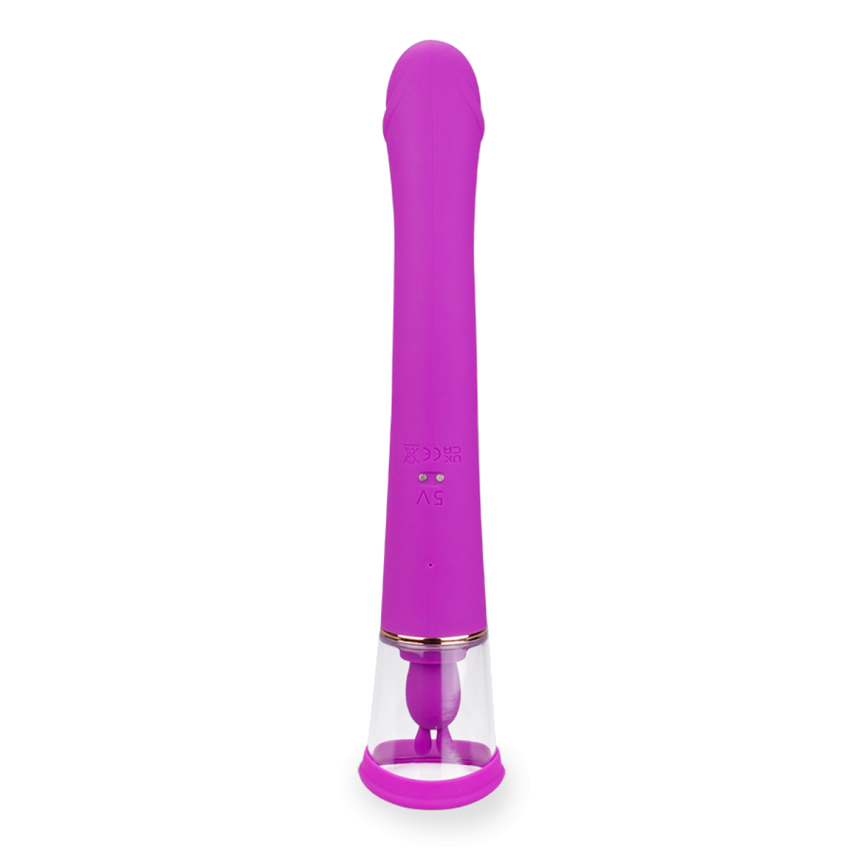 Vibromasseur puissant rabbit avec pompe à vagin Fine violet, LOVE AND VIBES