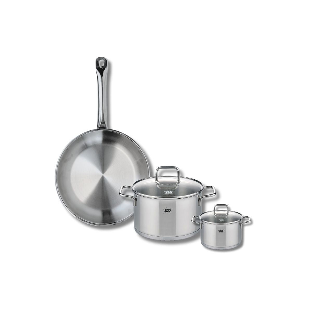 Batterie 1 poêle 28cm + 2 faitouts 12/20cm PROFI CITRIN inox, ELO