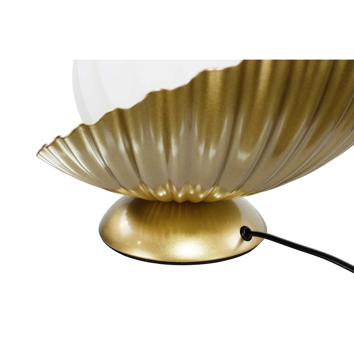 Lampe à poser en verre opalin et métal doré - MARIVA blanc et doré, C-CREATION