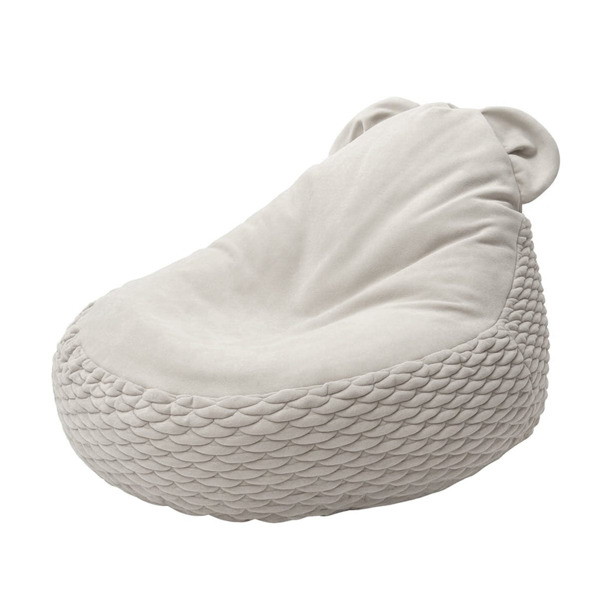 Pouf Ours en chenille texturée DUNE écru, MEOW BABY