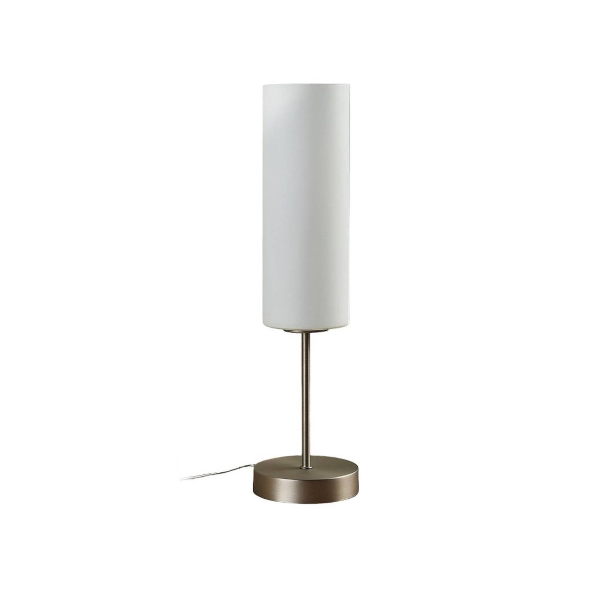 Lampe à poser en verre moderne, Felice blanc, nickel satiné, LINDBY