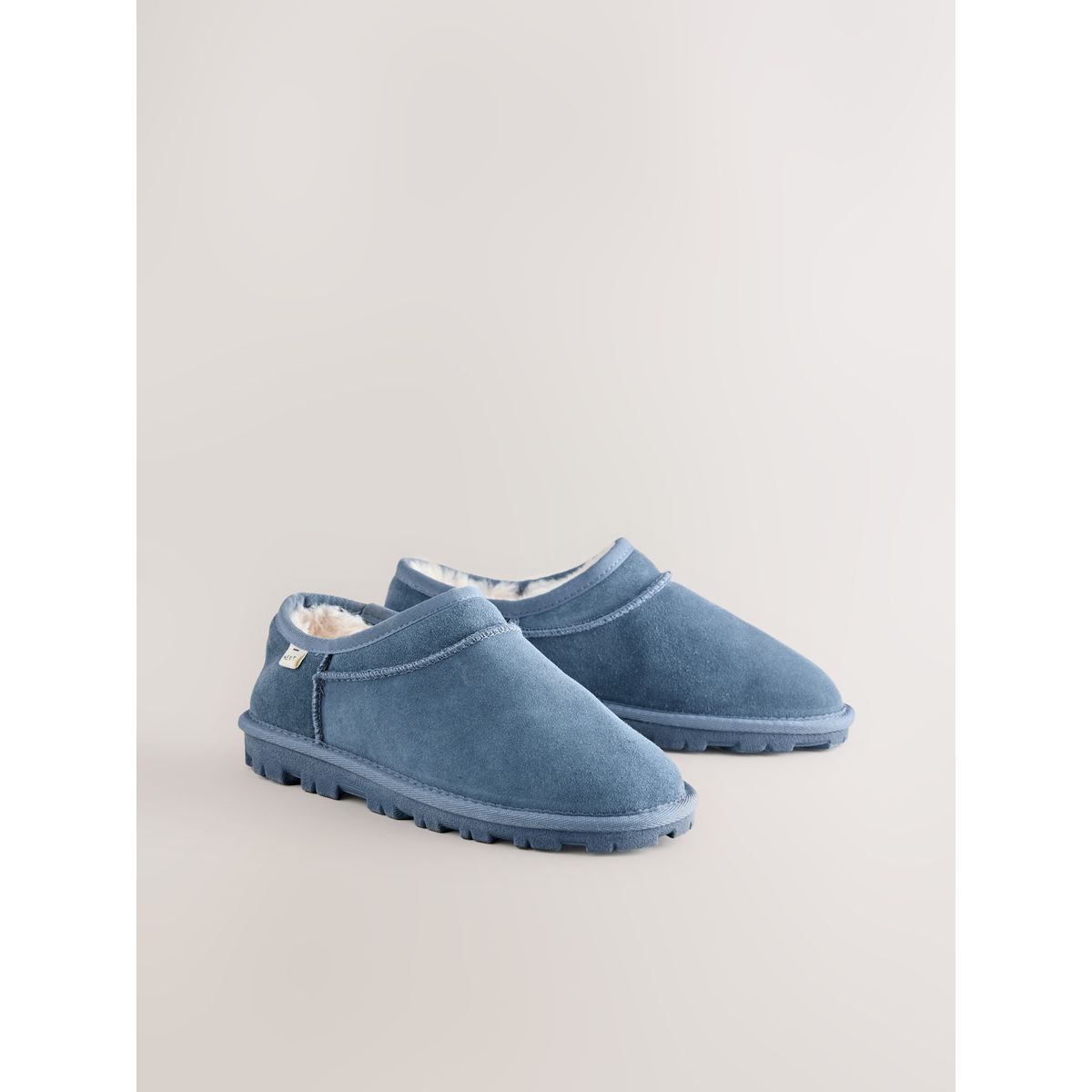Mini chaussons bottines en daim bleu jean, NEXT