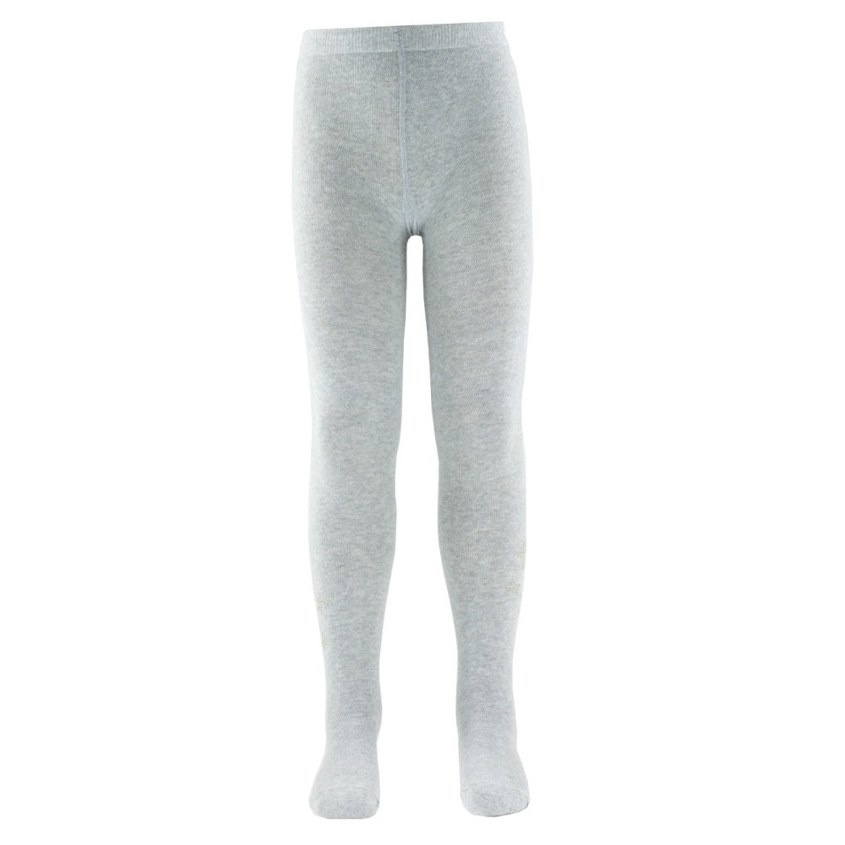 Collant uni en coton fantaisie étoiles de strass gris, KINDY