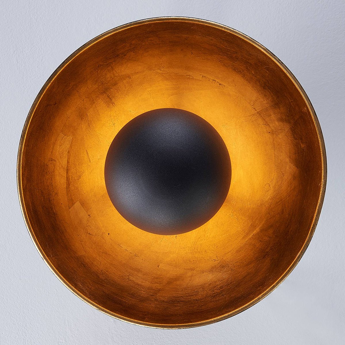Plafonnier en métal moderne, Lya noir, or mat, LINDBY