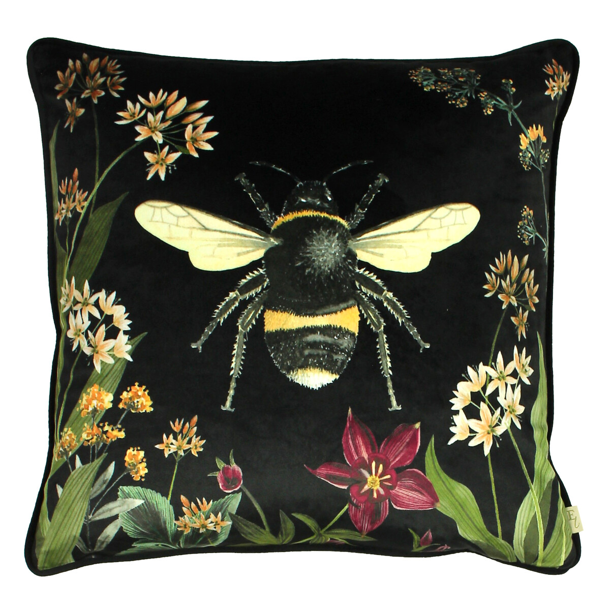 Midnight Garden Floral Rectangular Cushion 43x43cm black, EVANS LICHFIELD