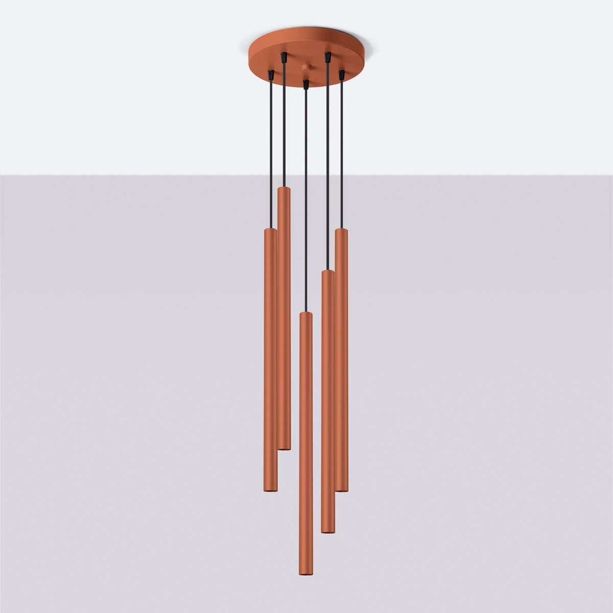 Suspension Acier Ocre Rouge G9 5 Pastelo rouge, EDEN