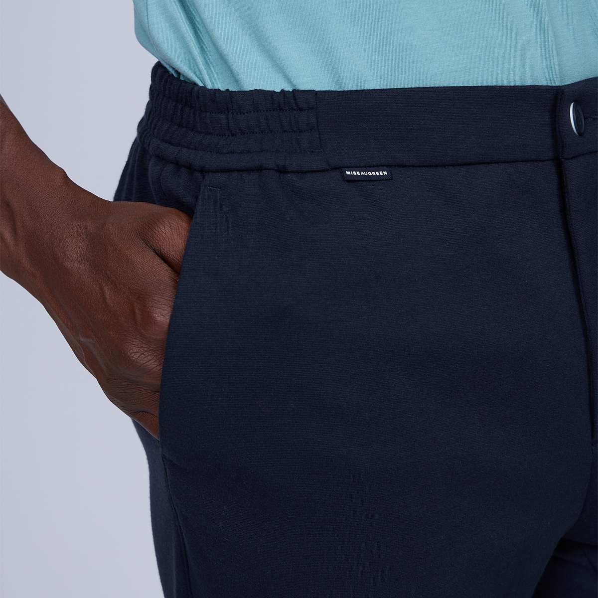 Chino maille bleu marine, MISE AU GREEN