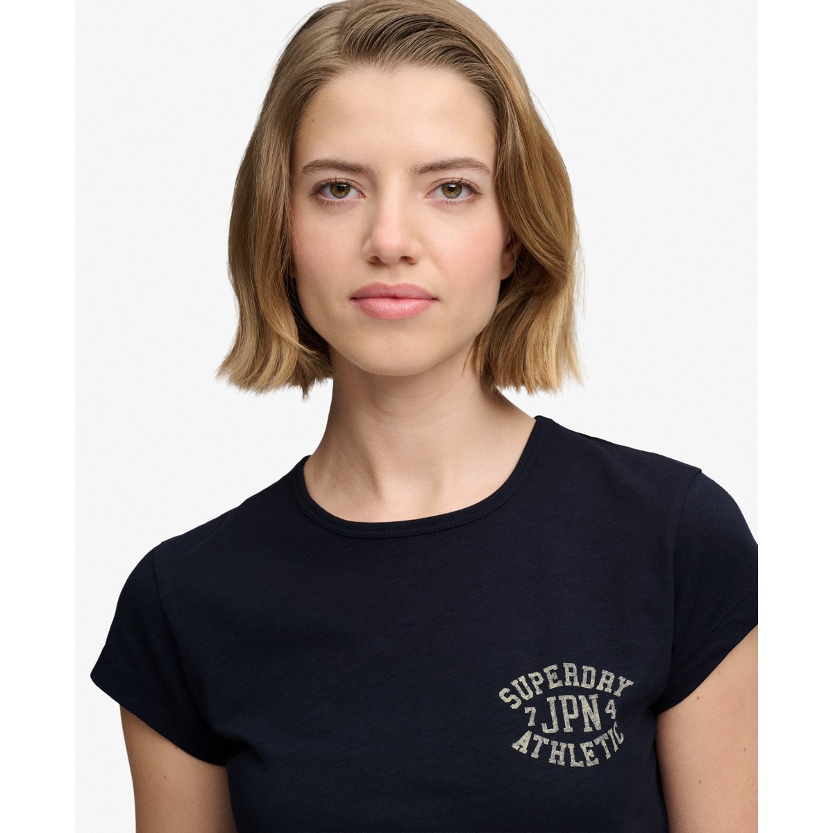 T-shirt Athletic Essential Slub bleu marine éclipse, SUPERDRY