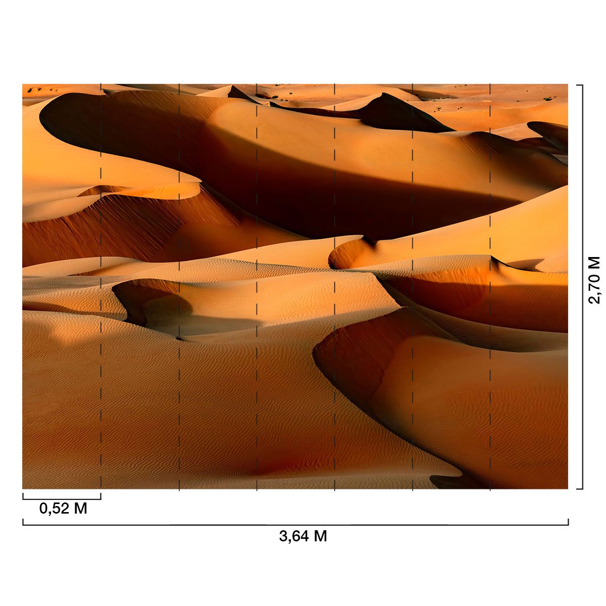 Papier peint panoramique dune orange intissé, HEXOA