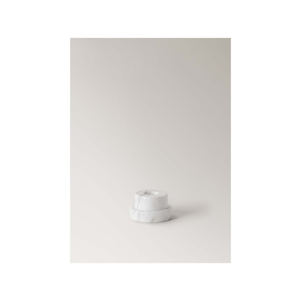 Bougeoir réversible en marbre bas blanc, MANGO HOME