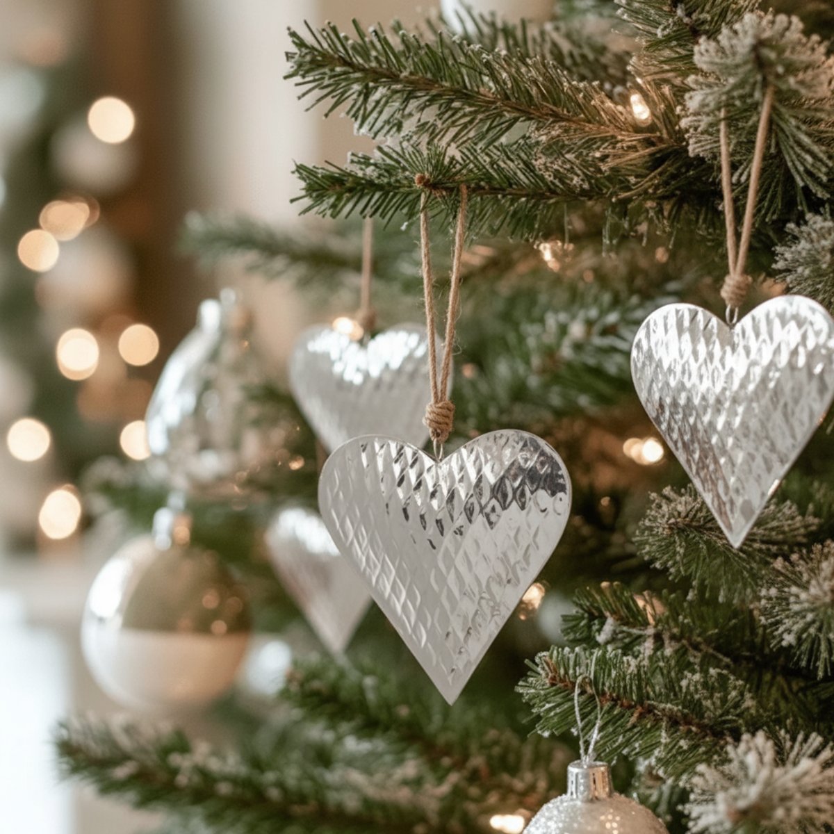 Suspension de noël décorative coeur en métal H15 transparent, SIA DECO