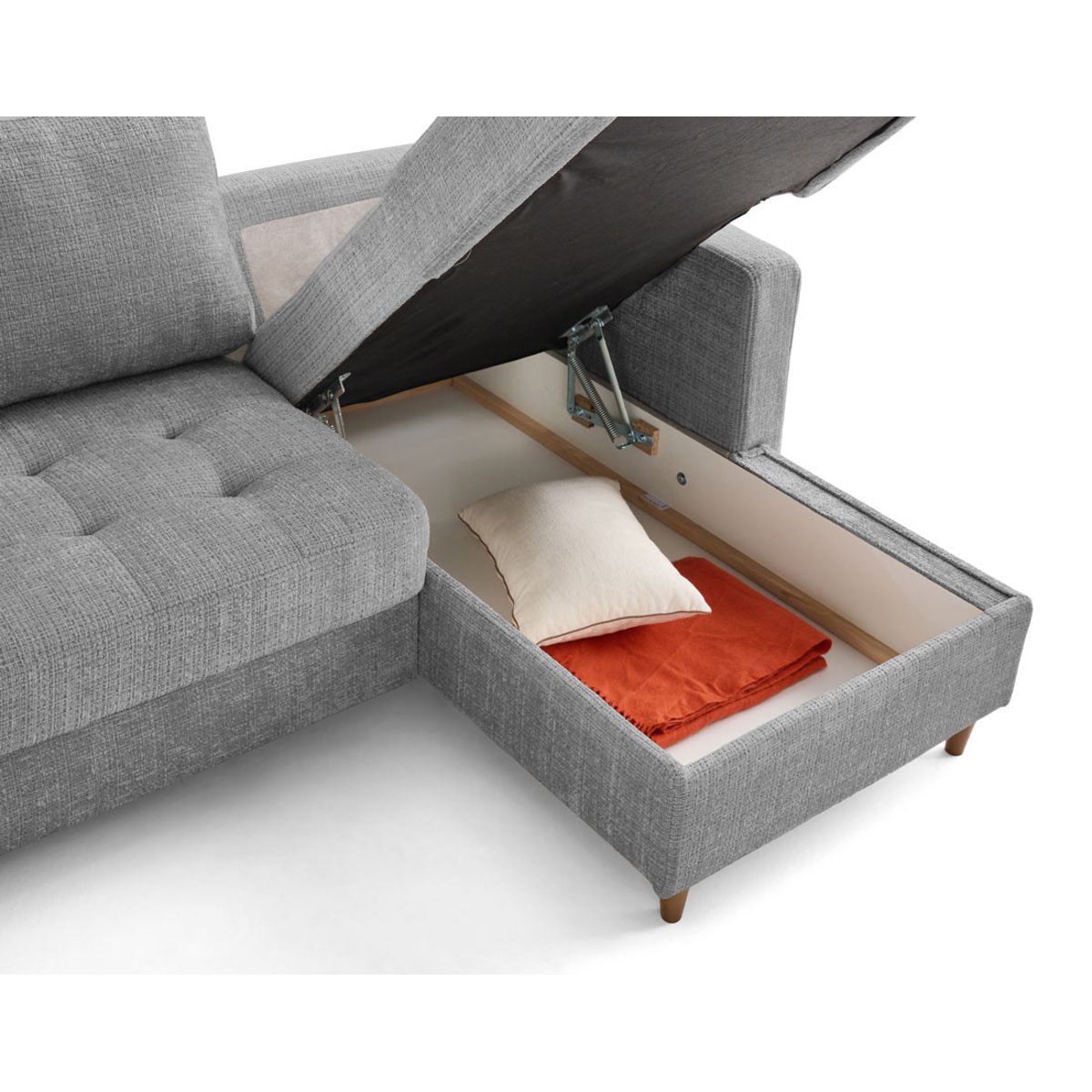 Canapé d'Angle Convertible 7 places - ANNA gris, BEST MOBILIER