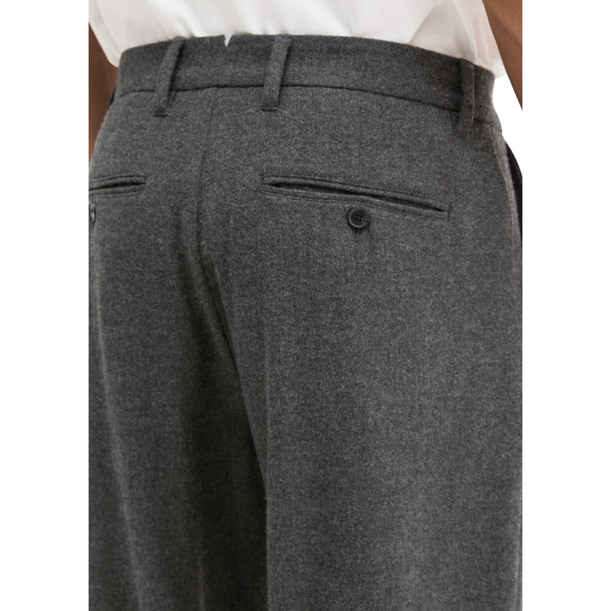 Pantalon modèle Bent relaxed en mélange de laine vierge et de viscose gris, MARC O'POLO
