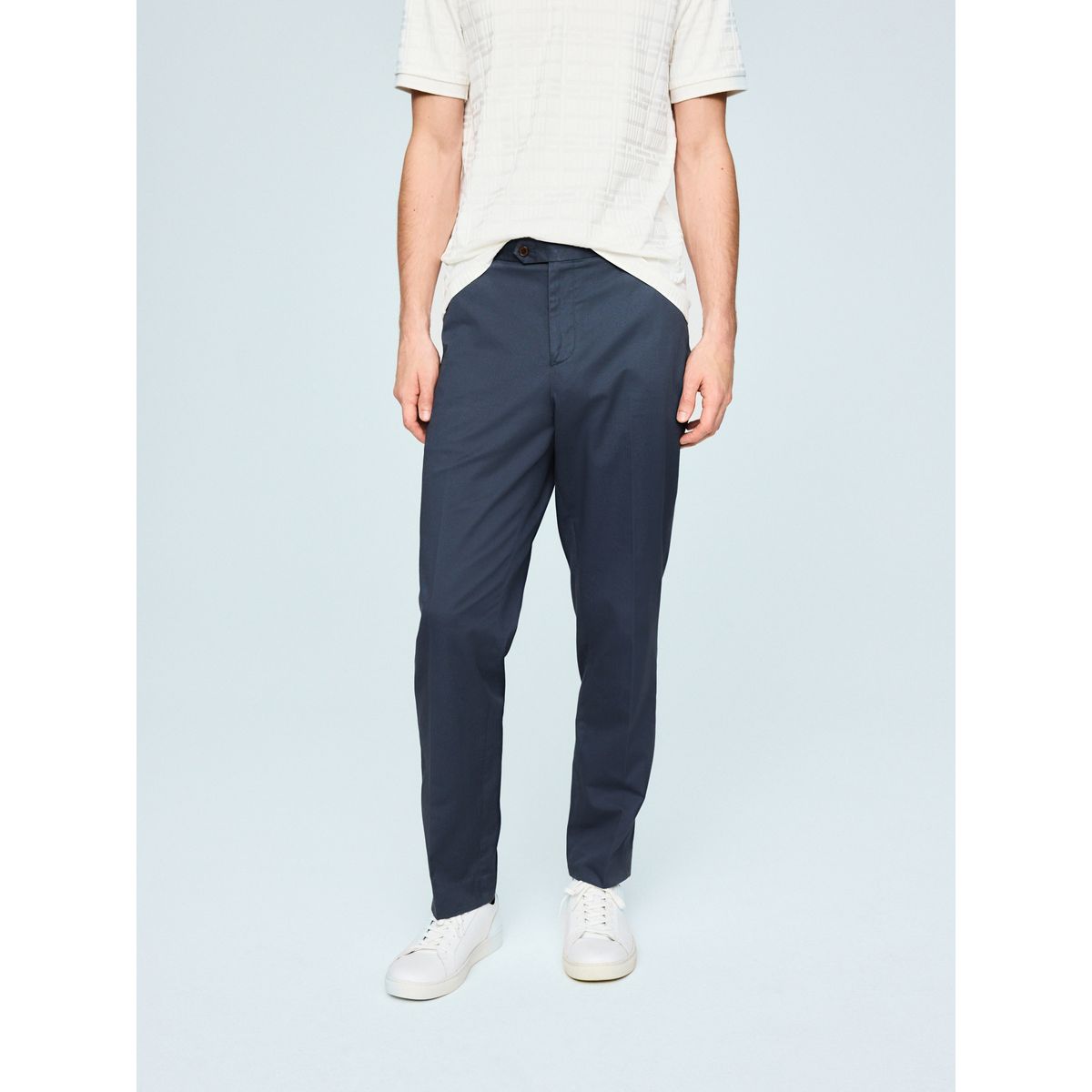 Pantalon chino habillé avec ajustement bleu, NEXT