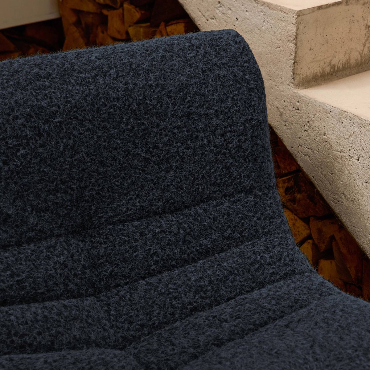 Chauffeuse tissu effet alpaca 2 places SOKOL beige, SWEEEK