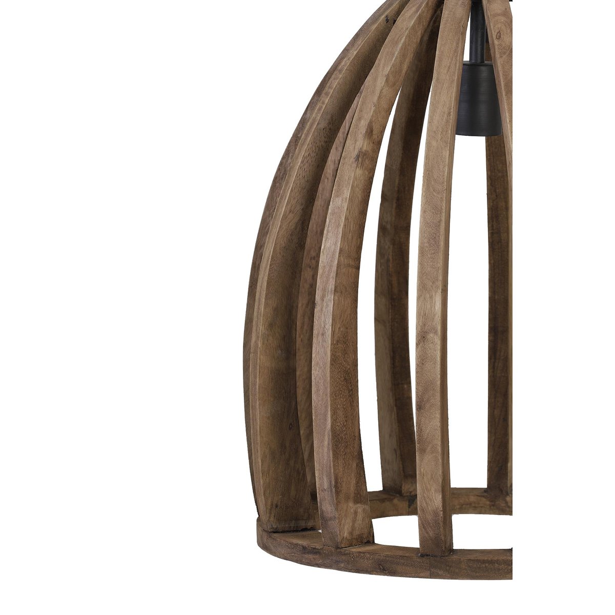 Lampe Suspendue Bois HARANKA marron foncé, LIGHT & LIVING