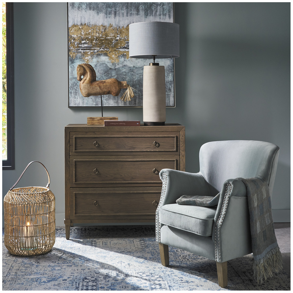 Commode en chêne marron clair, BLANC D’IVOIRE