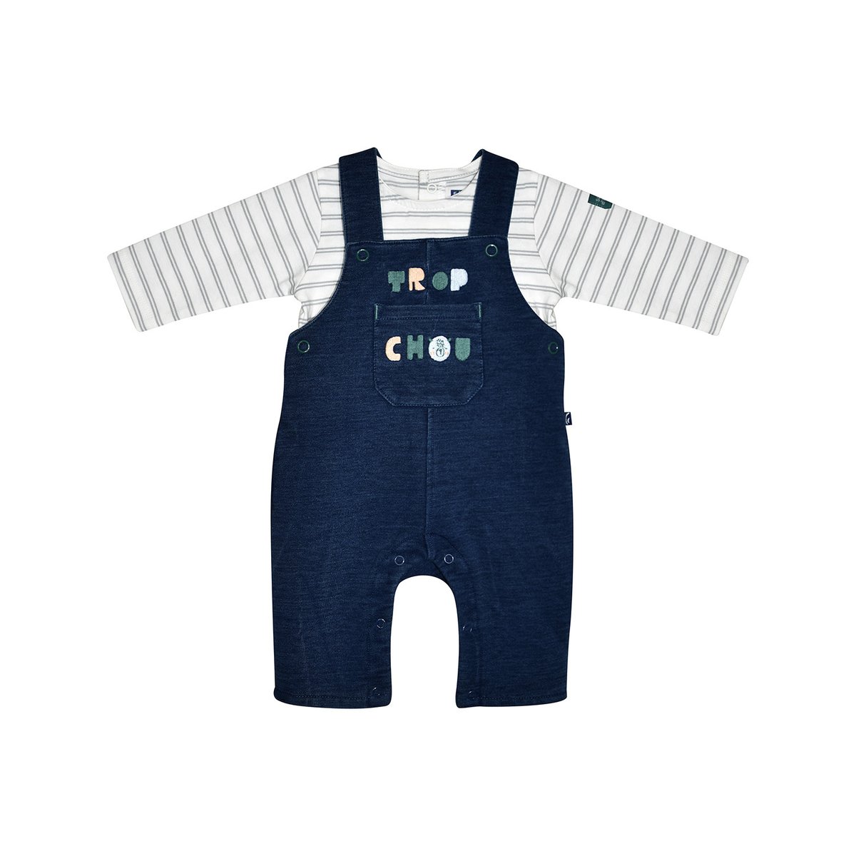 Tshirt salopette matteo maille bleu, SUCRE D'ORGE