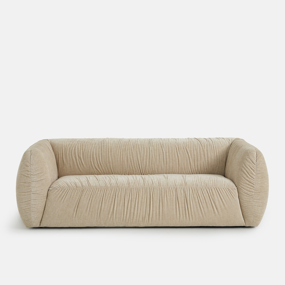 Canapé droit 3 ou 4 places, en chenille flammée, SILVER beige, LA REDOUTE INTERIEURS