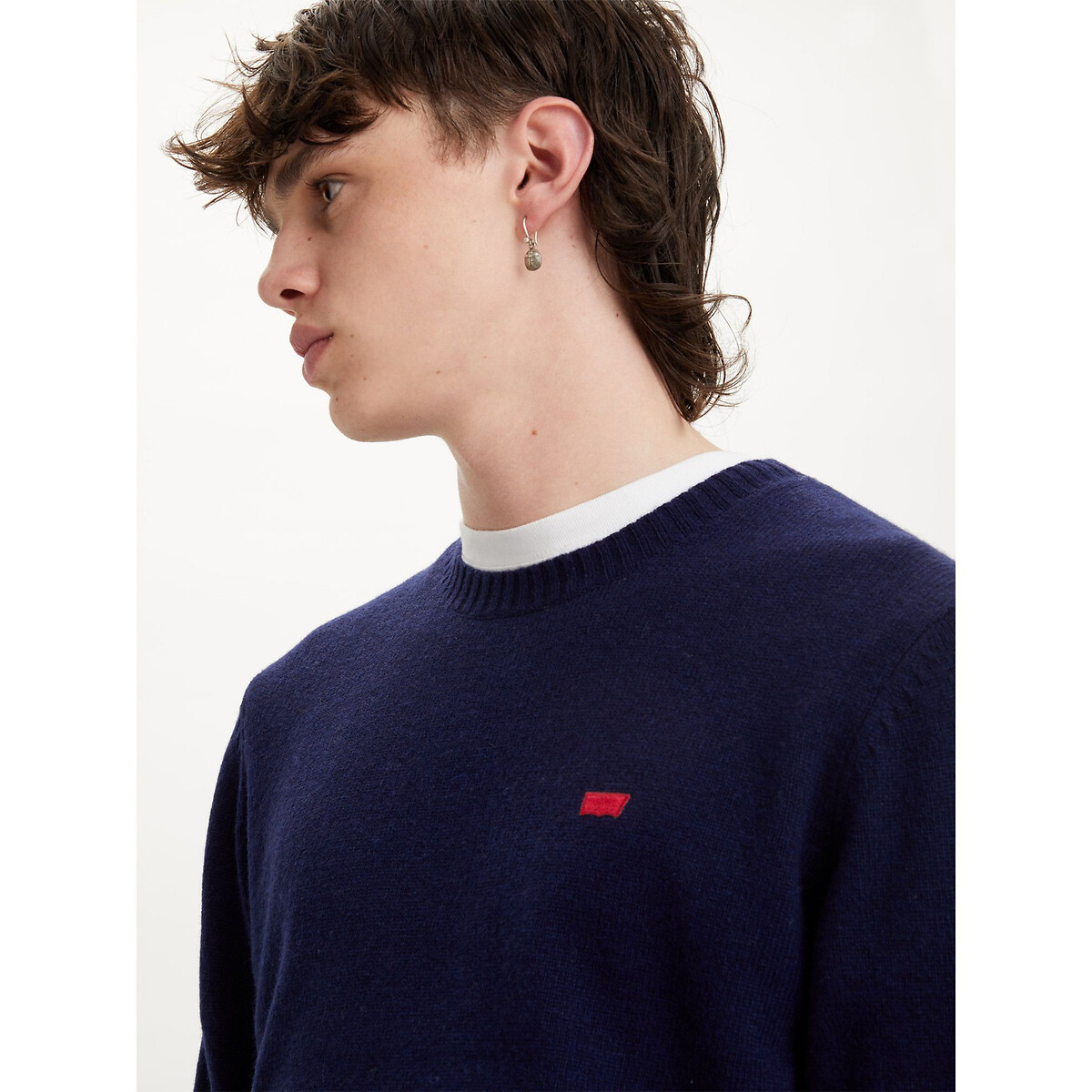 A4320 Wool Jumper with Crew Neck navy blue, LEVI'S