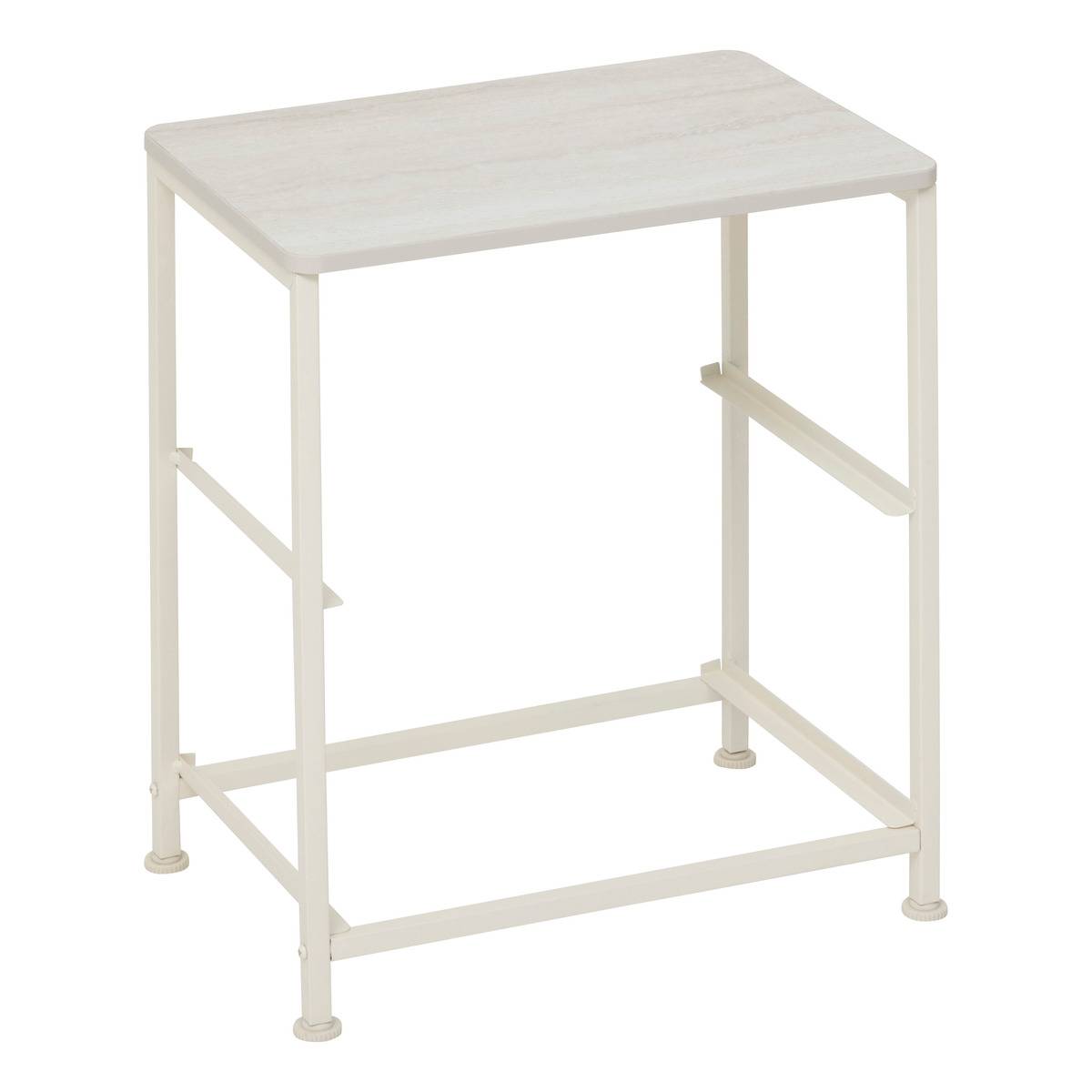 Table de chevet 2 tiroirs en acier et tissu TISSA beige, 5FIVE SIMPLY SMART