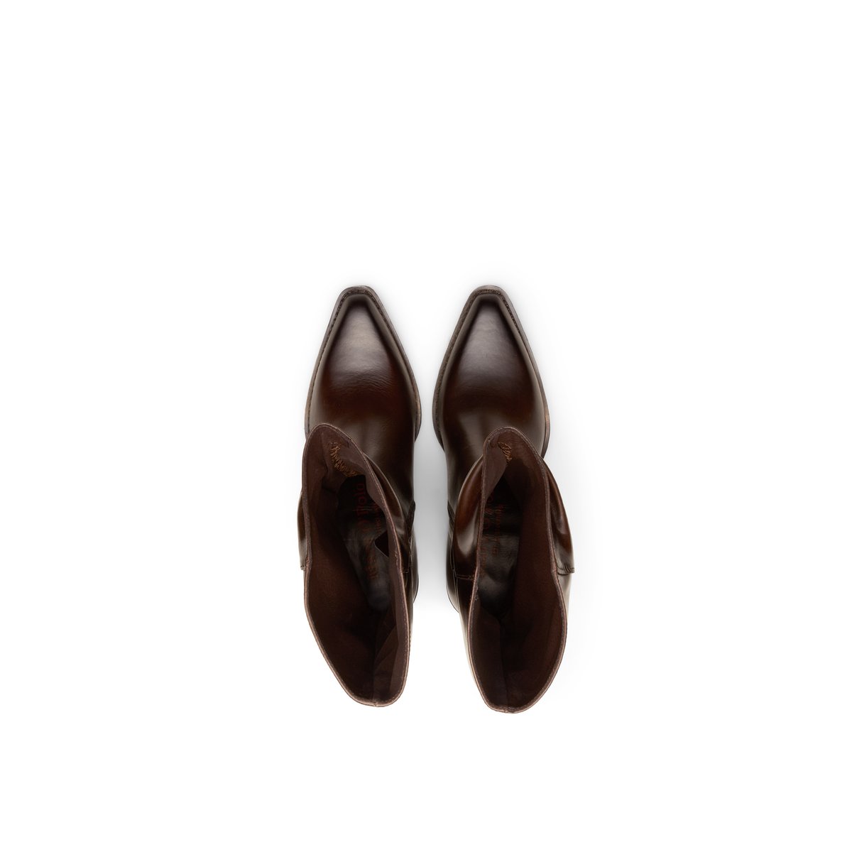Bottes de style western, modèle Rodeo en cuir de veau de première qualité marron foncé, MARC O'POLO