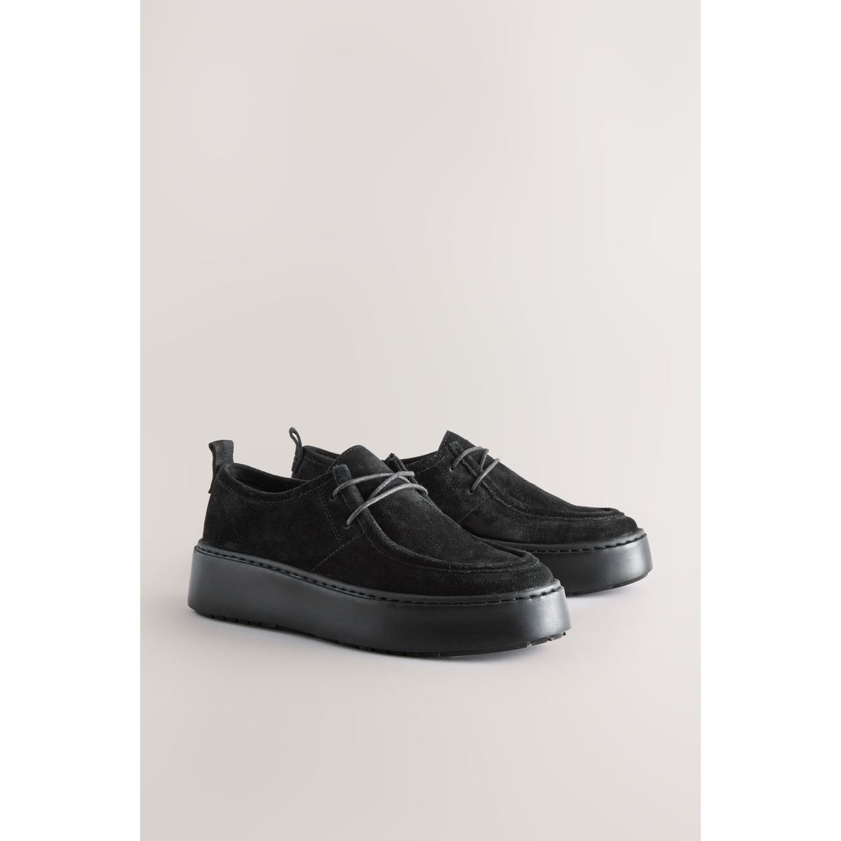 Chaussures à lacets en cuir noir, NEXT