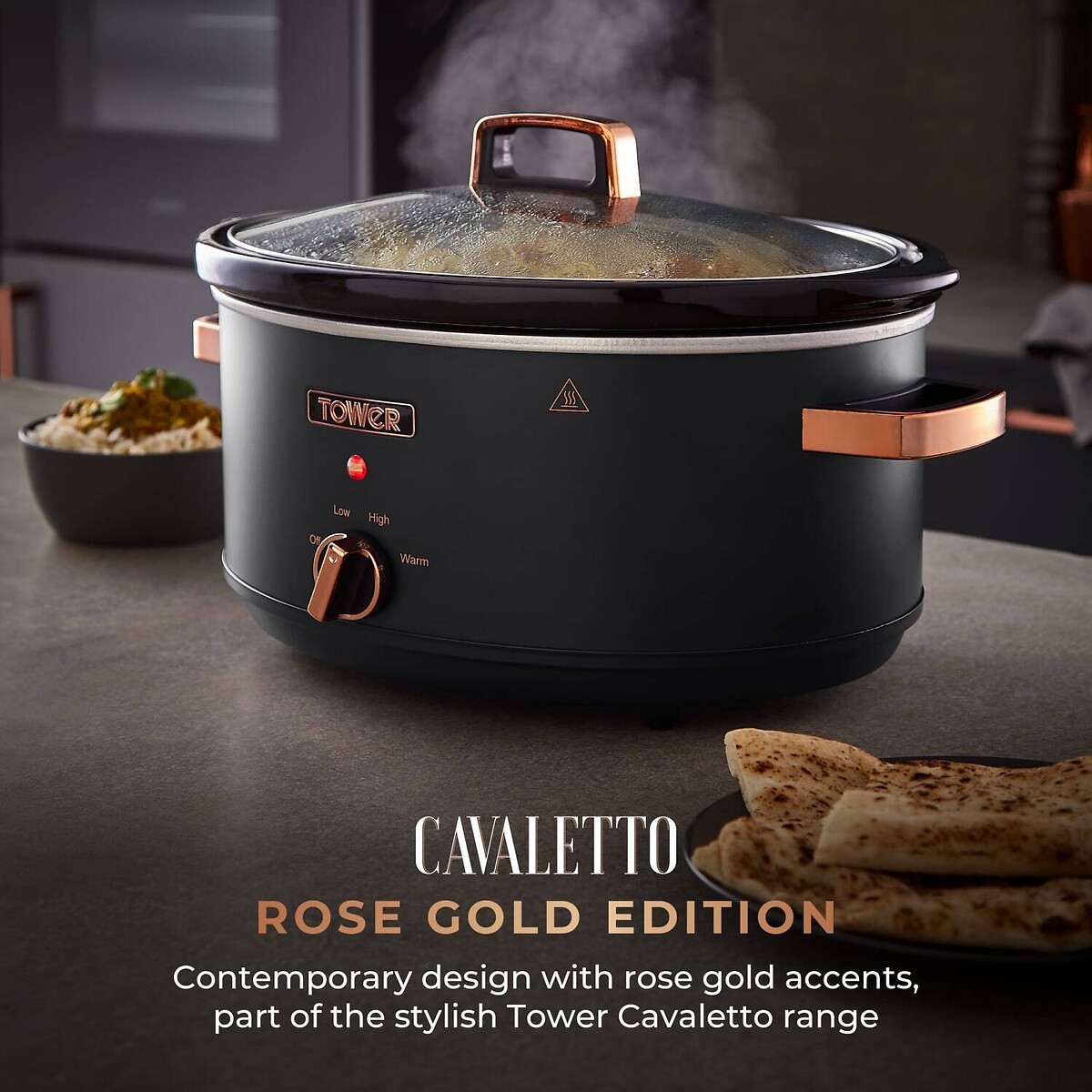 Cavaletto 6.5L Slow Cooker - T16043 black, TOWER