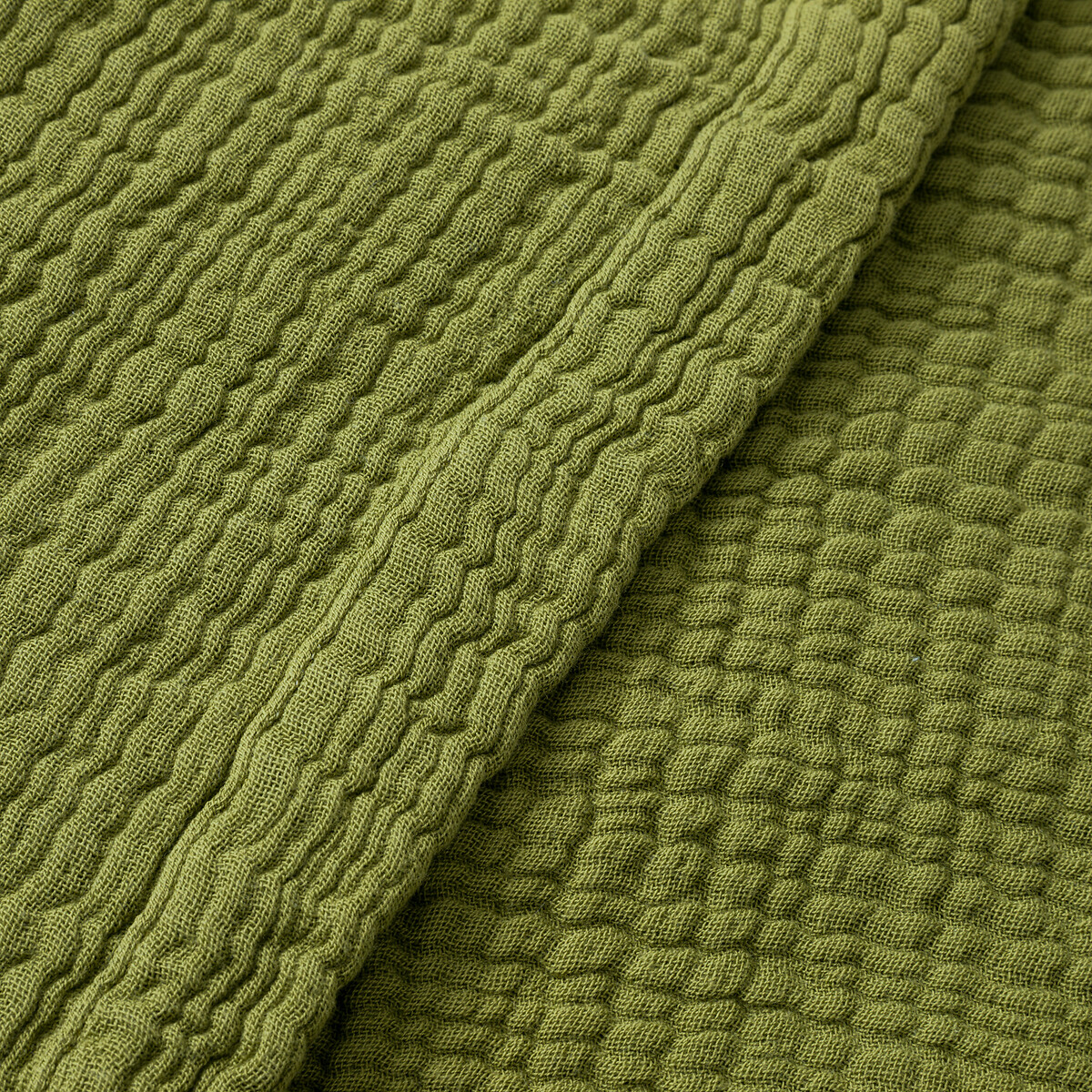 Plaid en gaze de coton, YAFA vert mousse, AM.PM