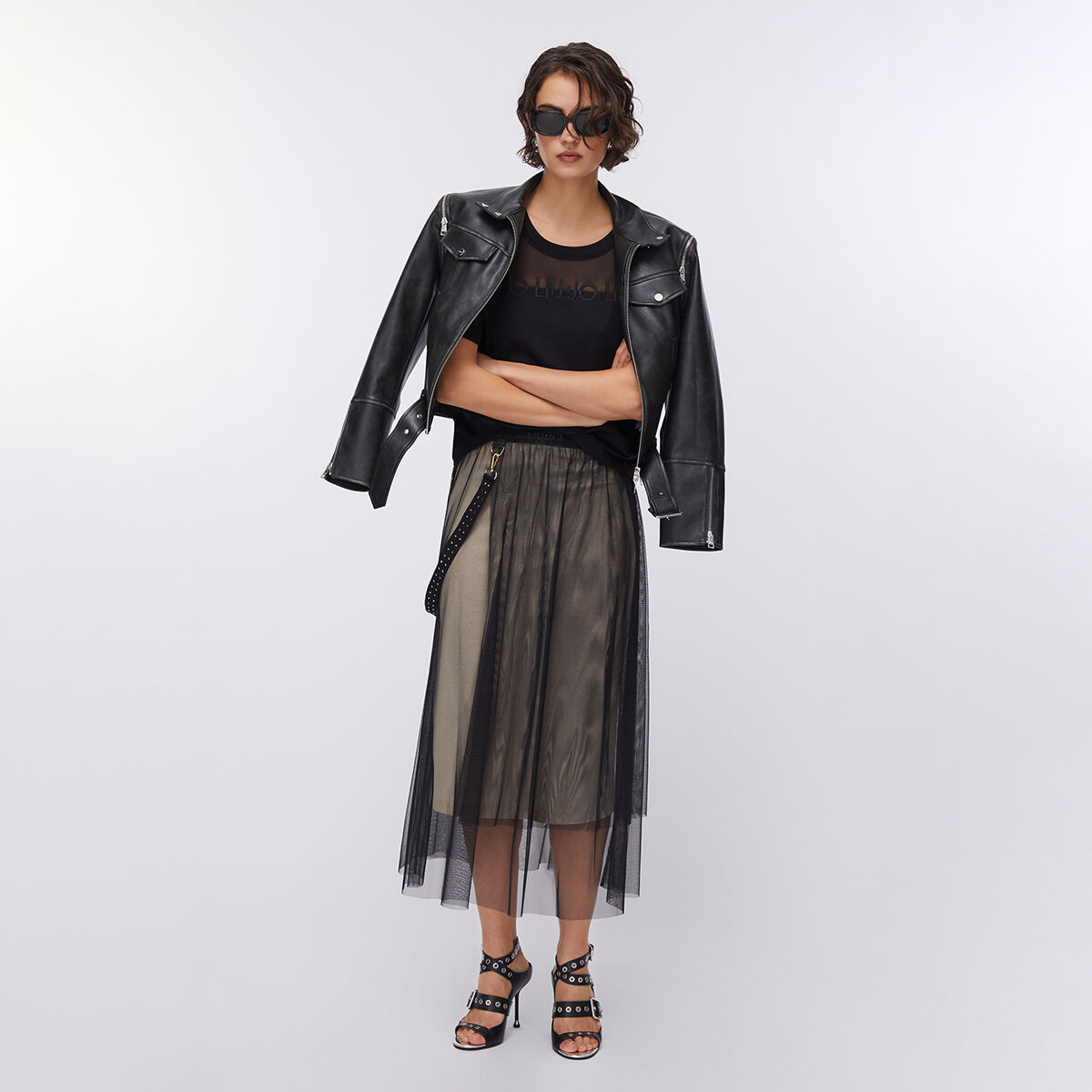 Jupe longue en tulle noir, LIU JO