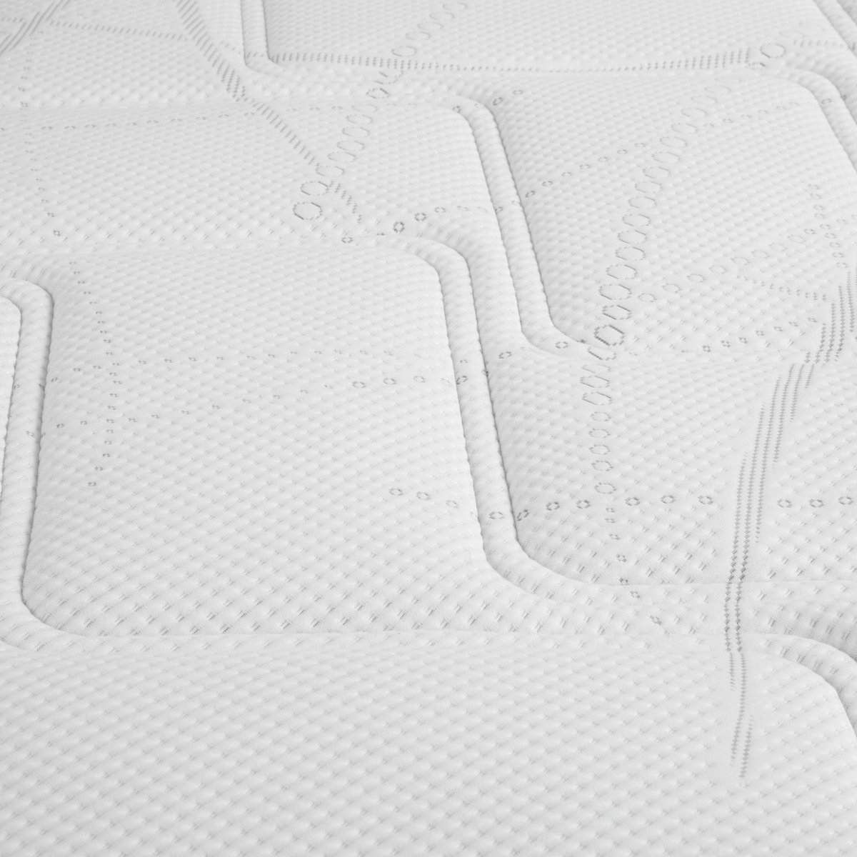 Ensemble matelas 100% latex, sommier, pieds et tête de lit Crépuscule 600 blanc, SOMEO