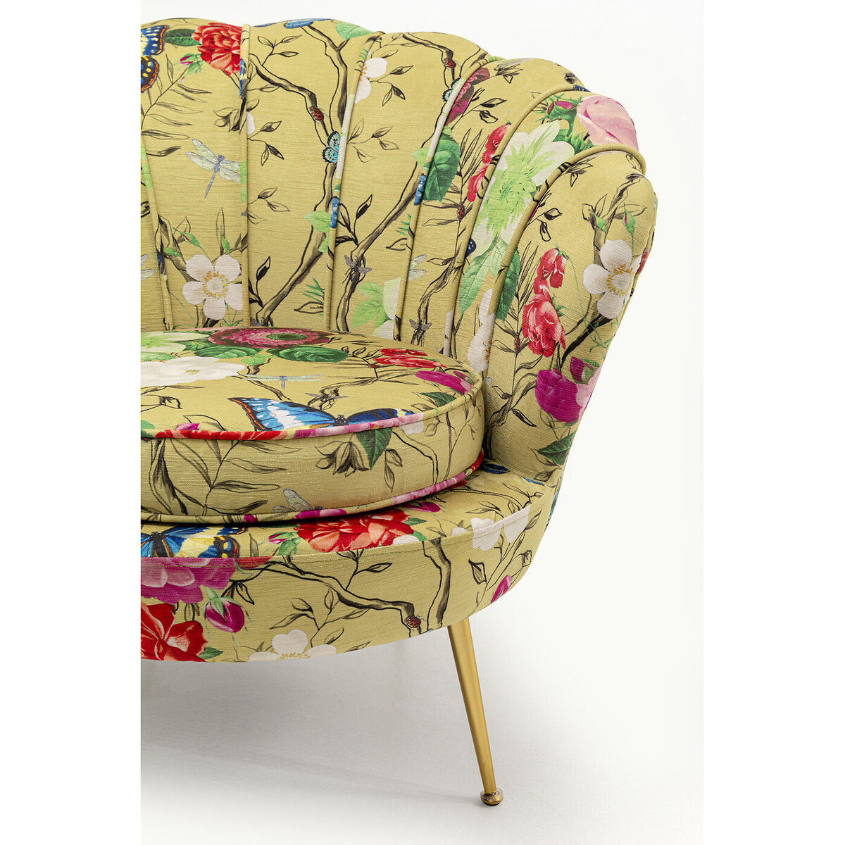 Fauteuil Water Lily doré Flower Fever jaune jaune, KARE DESIGN
