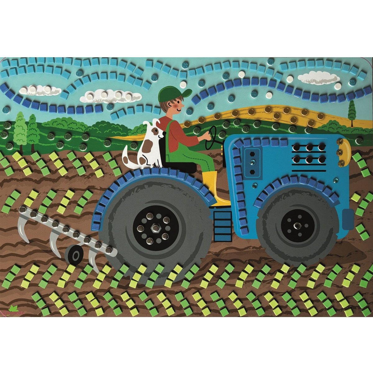 5 Maxi mosaïques La vie à la ferme vert, SYCOMORE