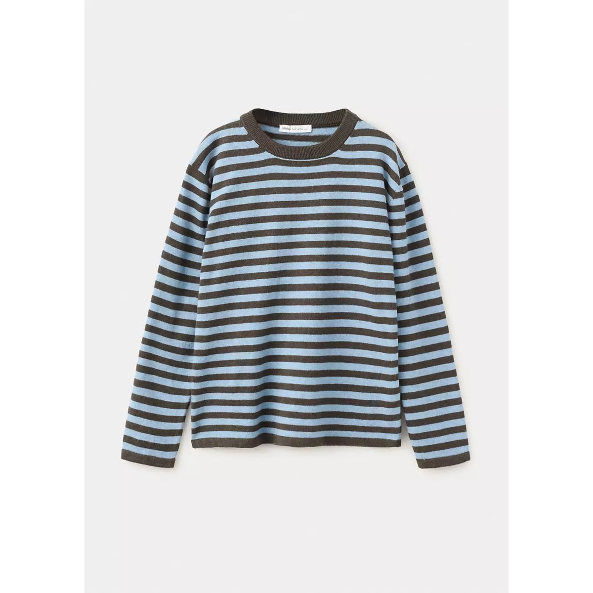 Pull en maille fine à rayures chocolat, MANGO KIDS