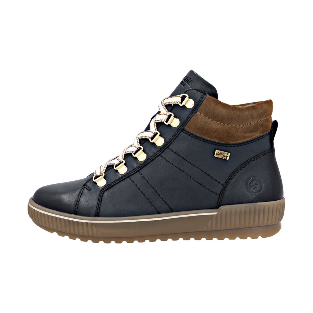 Basket Montante Cuir Rock bleu-combi, REMONTE