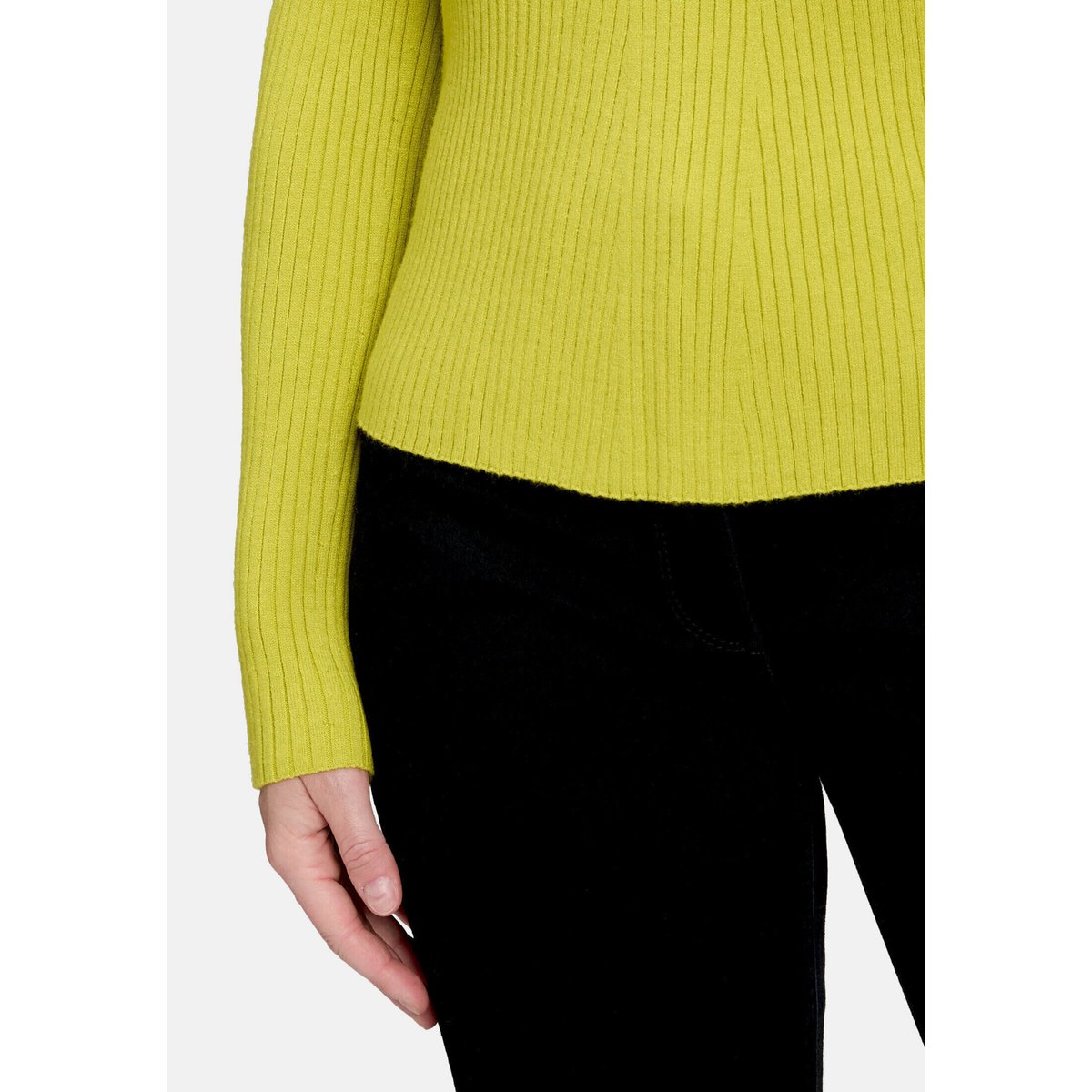 Pull-over en fine maille de texture côtelée citronelle, BETTY BARCLAY