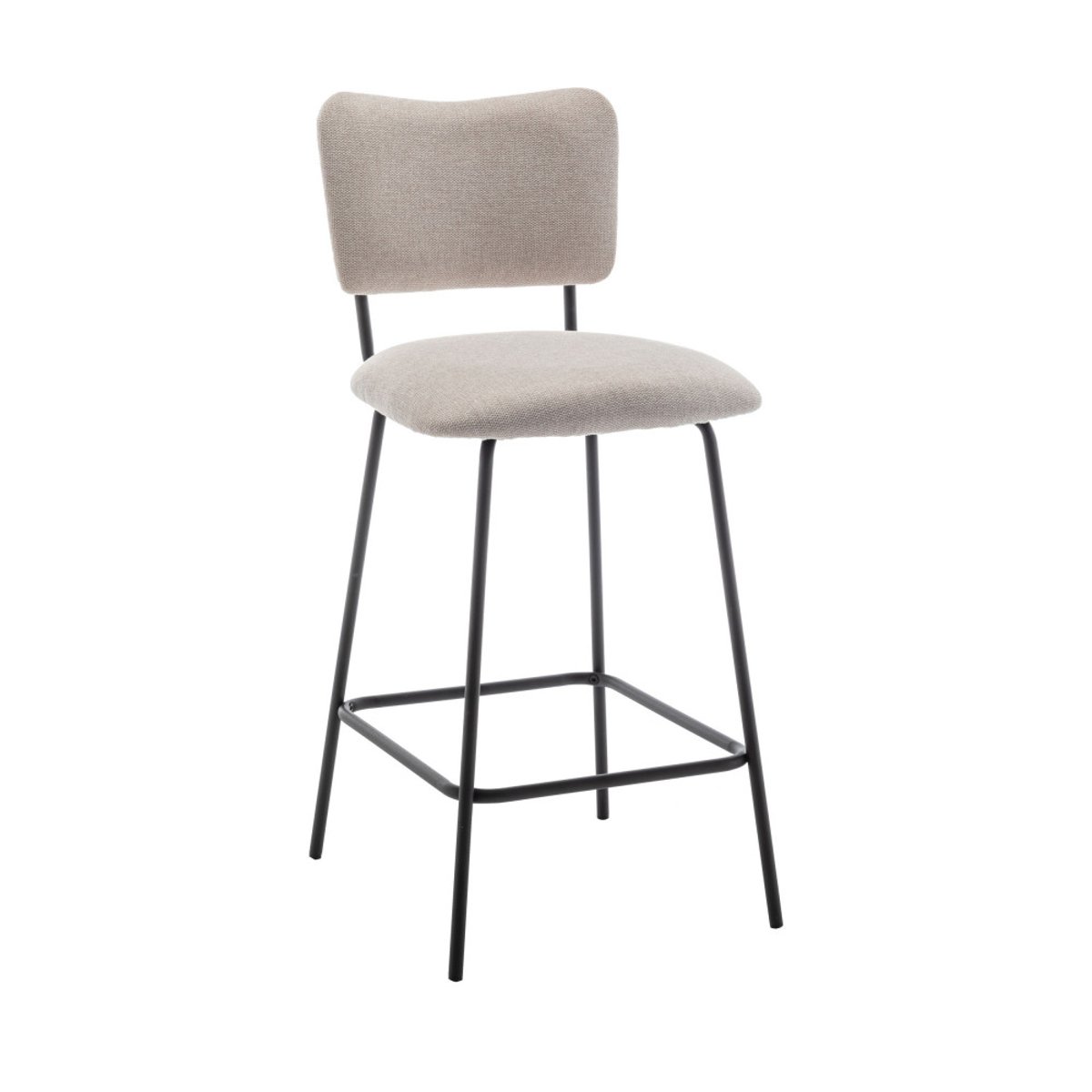 Lot de 2 chaises de bar en tissu et métal H65cm- VANDER beige, DRAWER