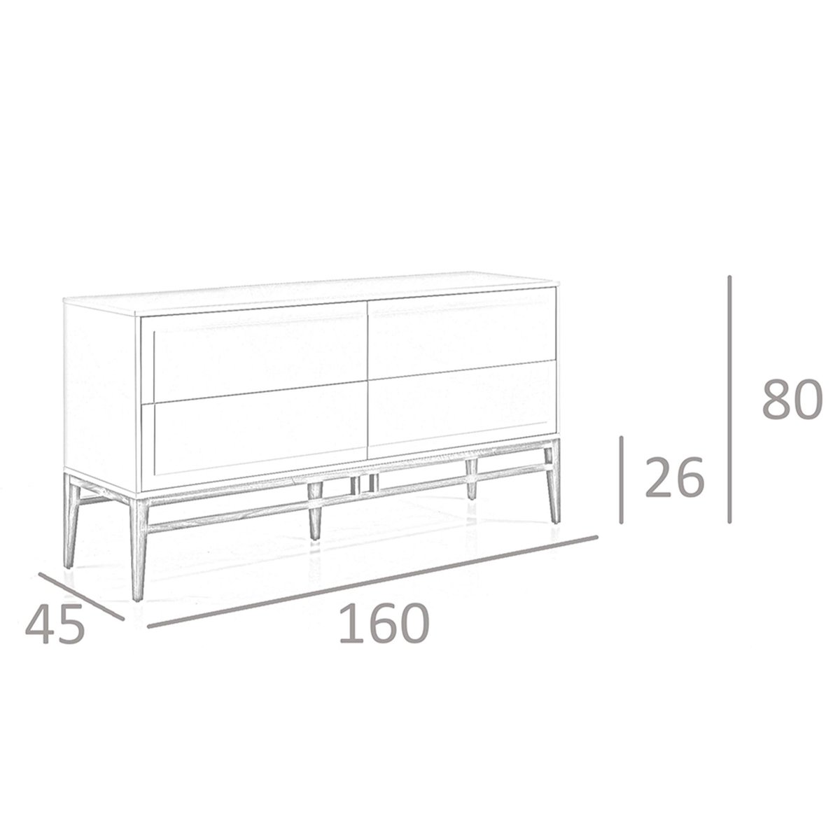 Buffet en bois beige et noyer noyer | beige, ANGEL CERDA