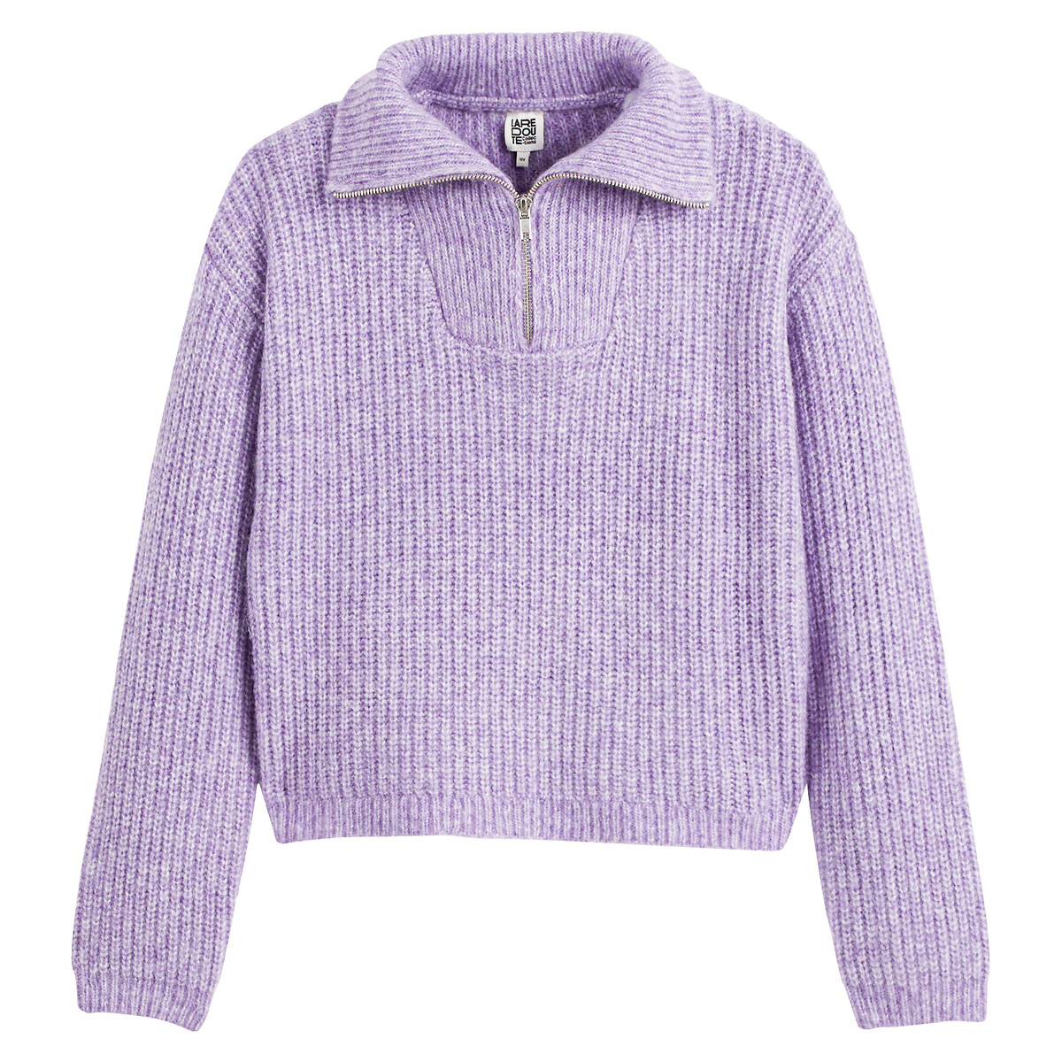 Half Zip Jumper in Chunky Knit purple, LA REDOUTE COLLECTIONS
