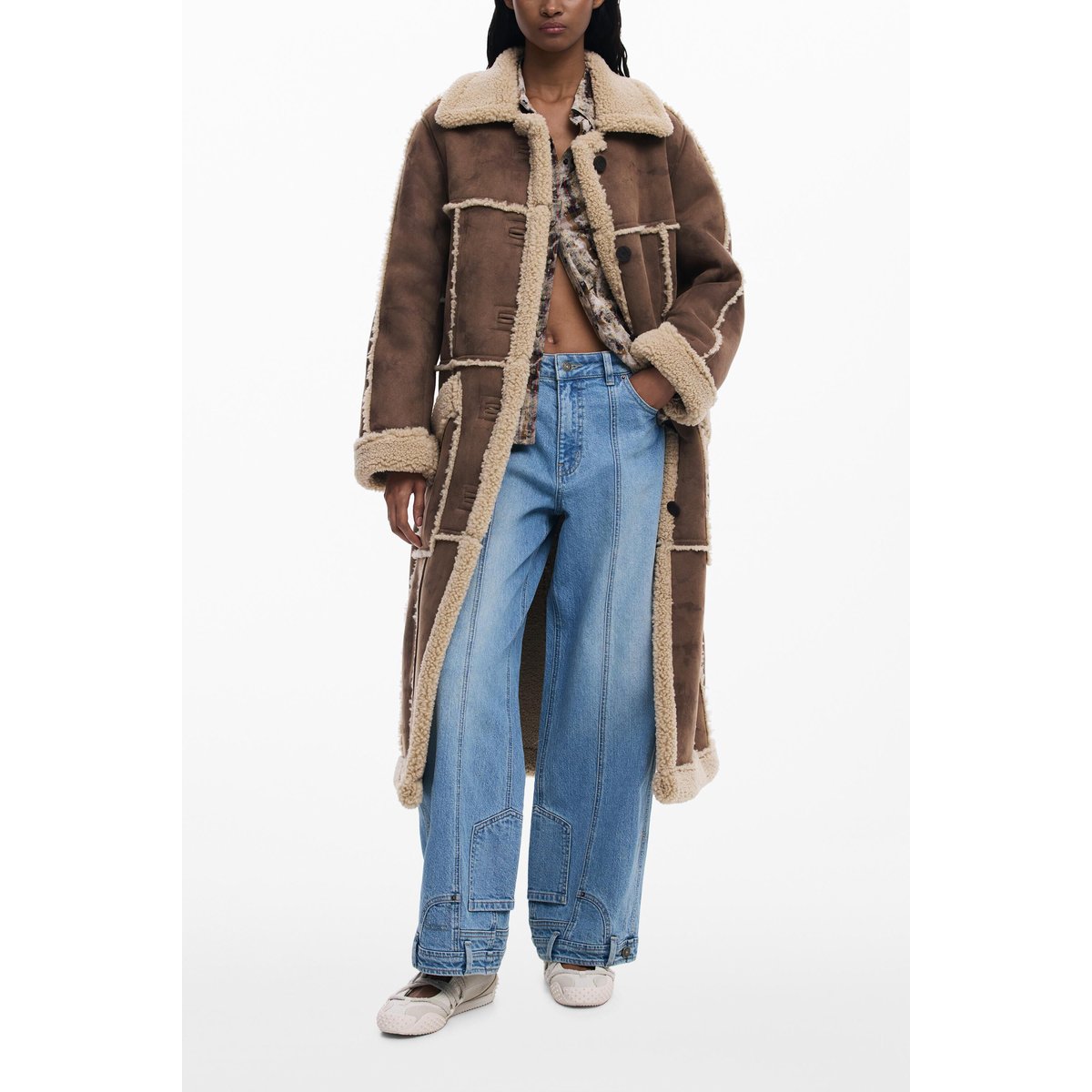 Manteau effet peau marron, DESIGUAL