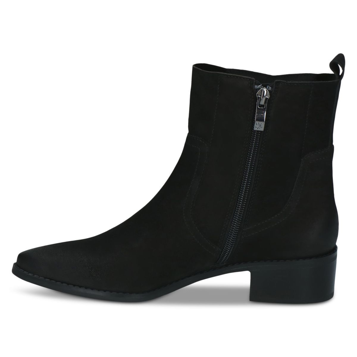 Bottine en cuir noir nubuck, CAPRICE