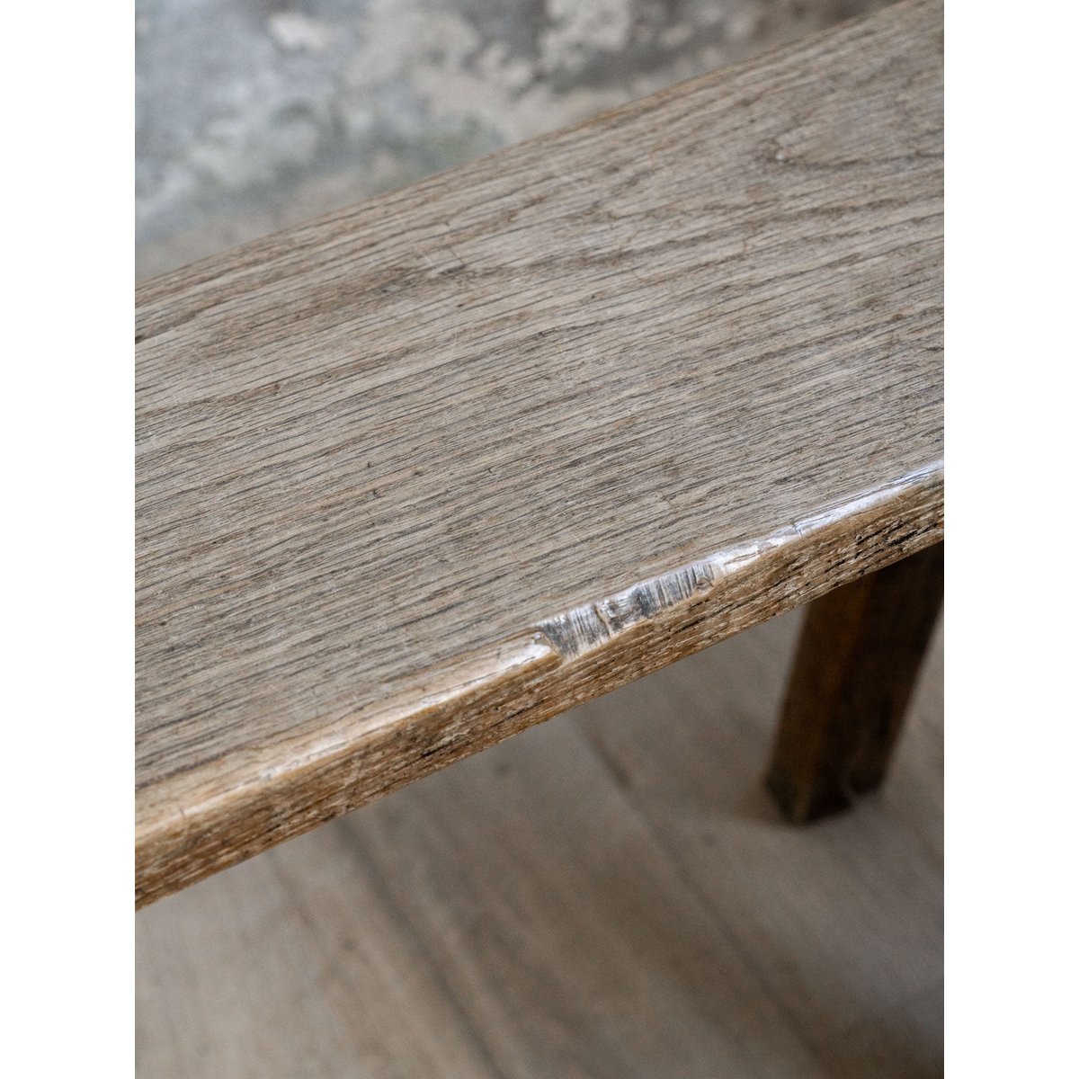 Long banc en bois Antoine N°541 - Bon état gris, DEBONGOUT