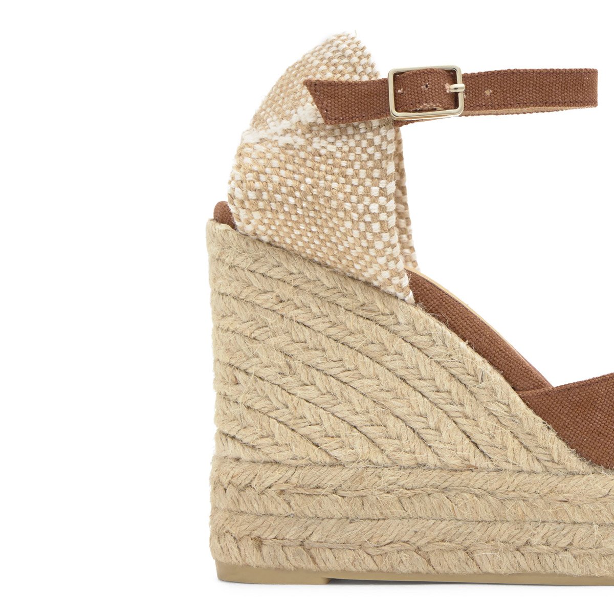 Espadrilles compensées à plateforme tressée CHIARITA EXTRA PLATFORM marron, CASTANER