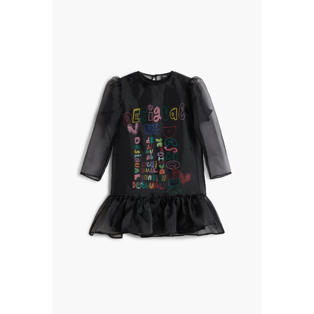 Robe manche 3/4 lettering noir, DESIGUAL