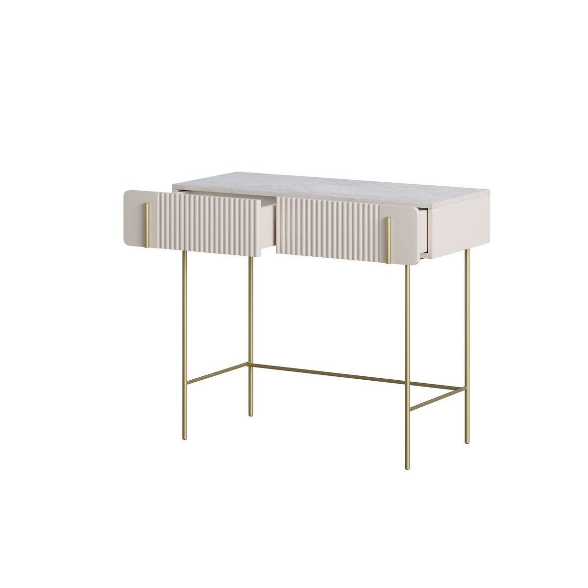 Console 100 cm panneaux de particules et MDF, MATHILDE beige, BOBOCHIC